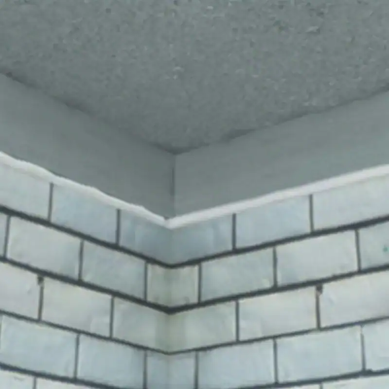 Wall ceiling corner with expansion joint seal