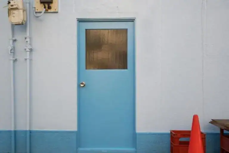 Blue fire door by fire door manufacturers