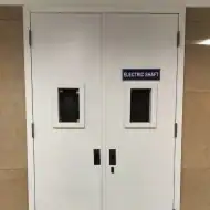 Electric shaft door passive fire protection rated